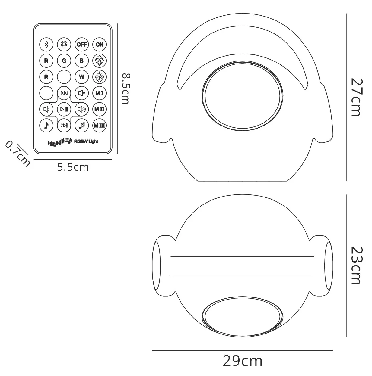 Wazowsky IP44 Portable Speaker 3W LED M3696  Mantra Wazowsky